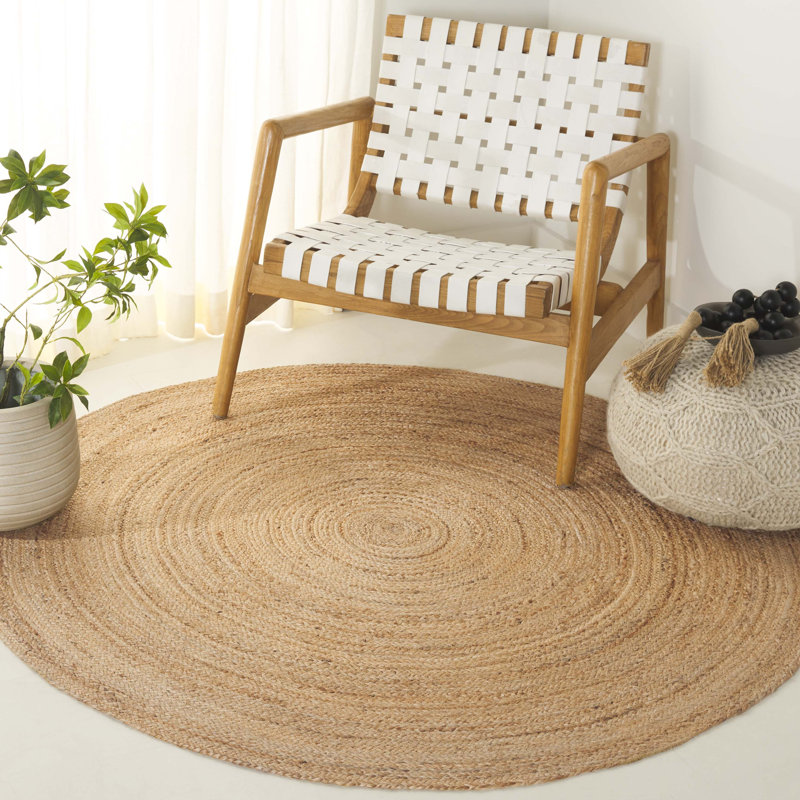 Natural Fiber 601 Hand Woven Jute Rug, Round 5'