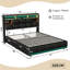 Upholstered Bed with LED Strip Lights-828945444