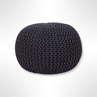 Ls Lychee Cotton Knit Pouf Ottoman 