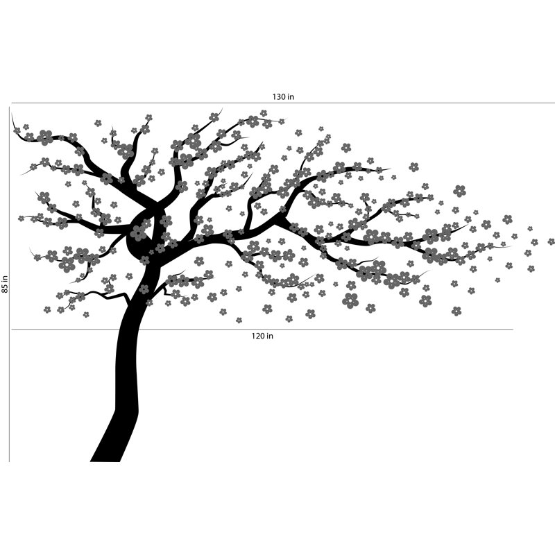 Plants & Flowers Non-Wall Damaging Wall Decal, Scheme A