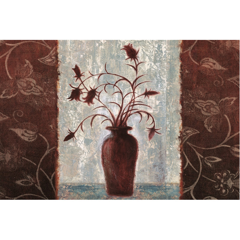 Sillouette Floral Vase 2 - Wrapped Canvas Painting, 30cm H x 46cm W x 3.8cm D