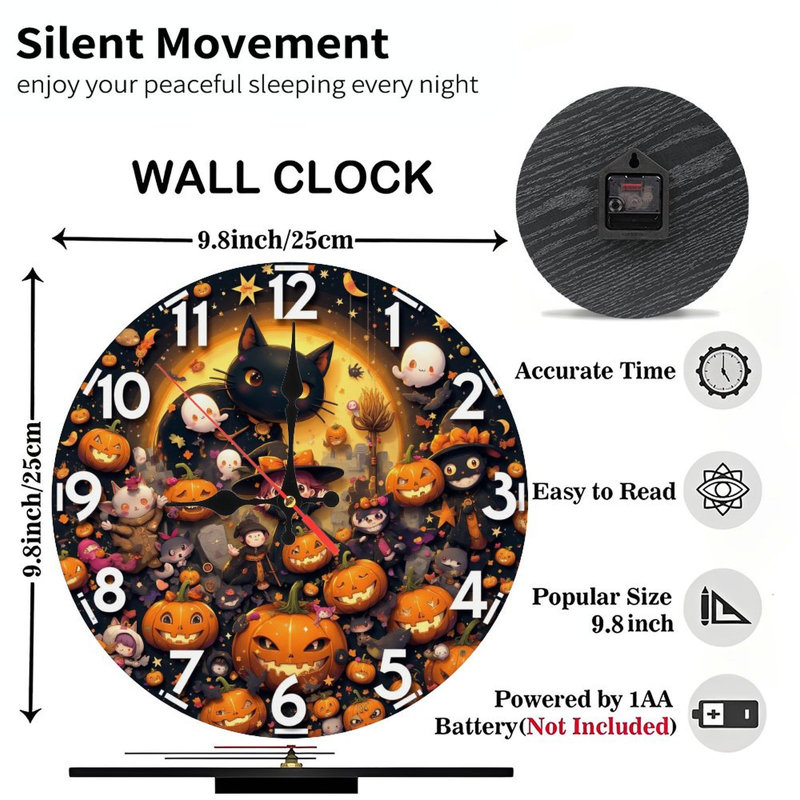 Horloge d'Halloween citrouilles mignonnes