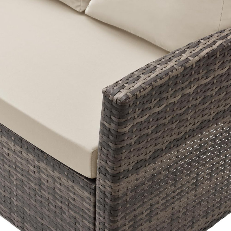 Tavis 4 - Person Garden Lounge Set with Cushions, Cream/Cedar Brown