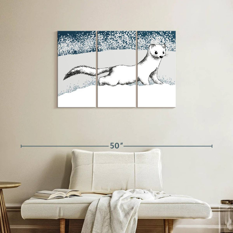 Ermine In Winter, 24" H x 38" W