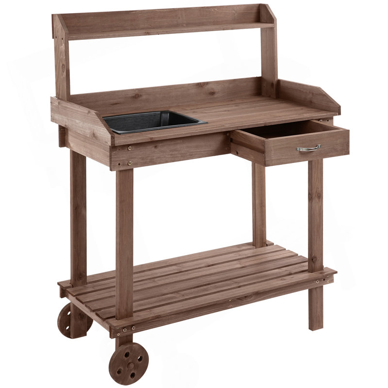 Table de travail en bois Outsunny, Noir