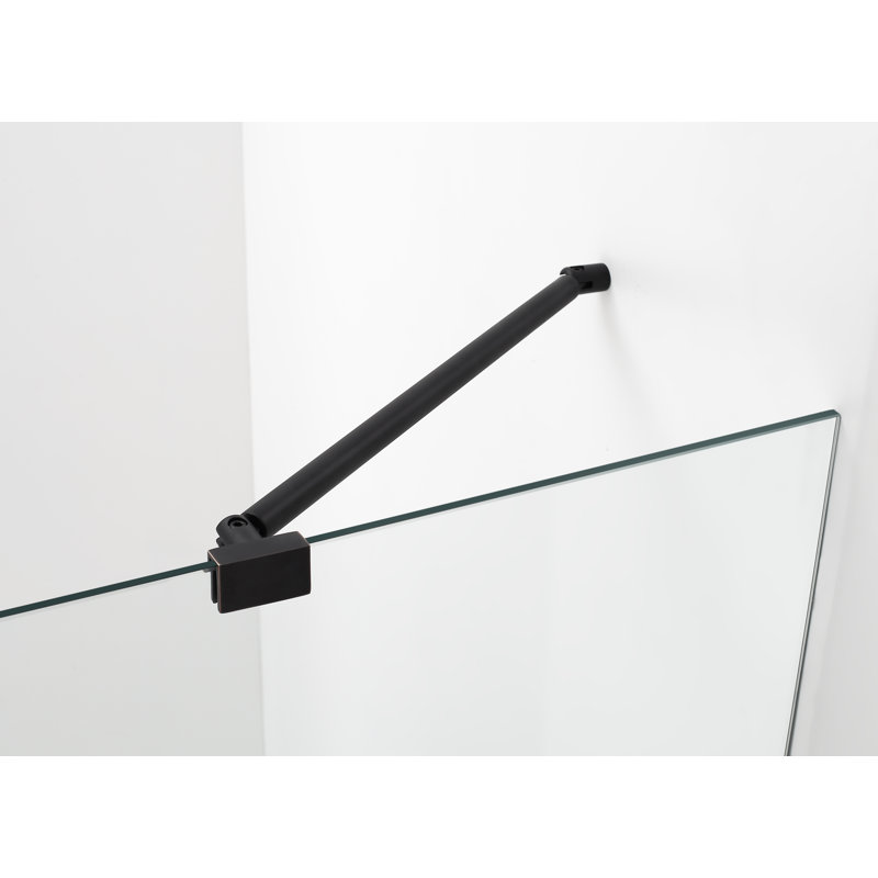 Aston 36'' x 72'' Matte Black Frameless Tempered Glass Shower Door