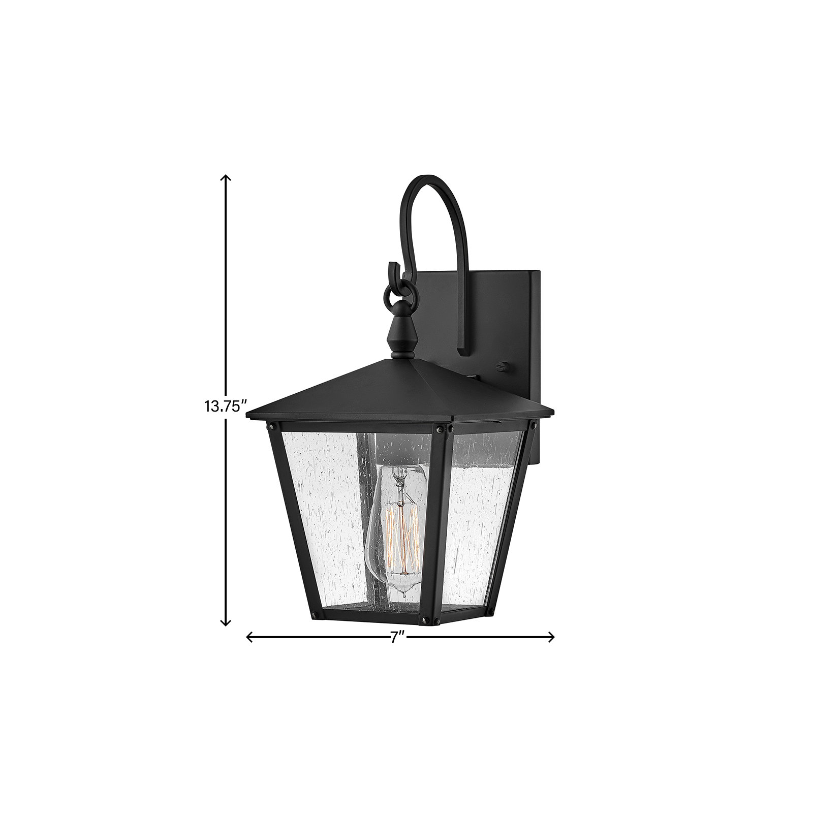 Huntersfield 1 - Bulb 13.75" H Outdoor Wall Lantern, Black