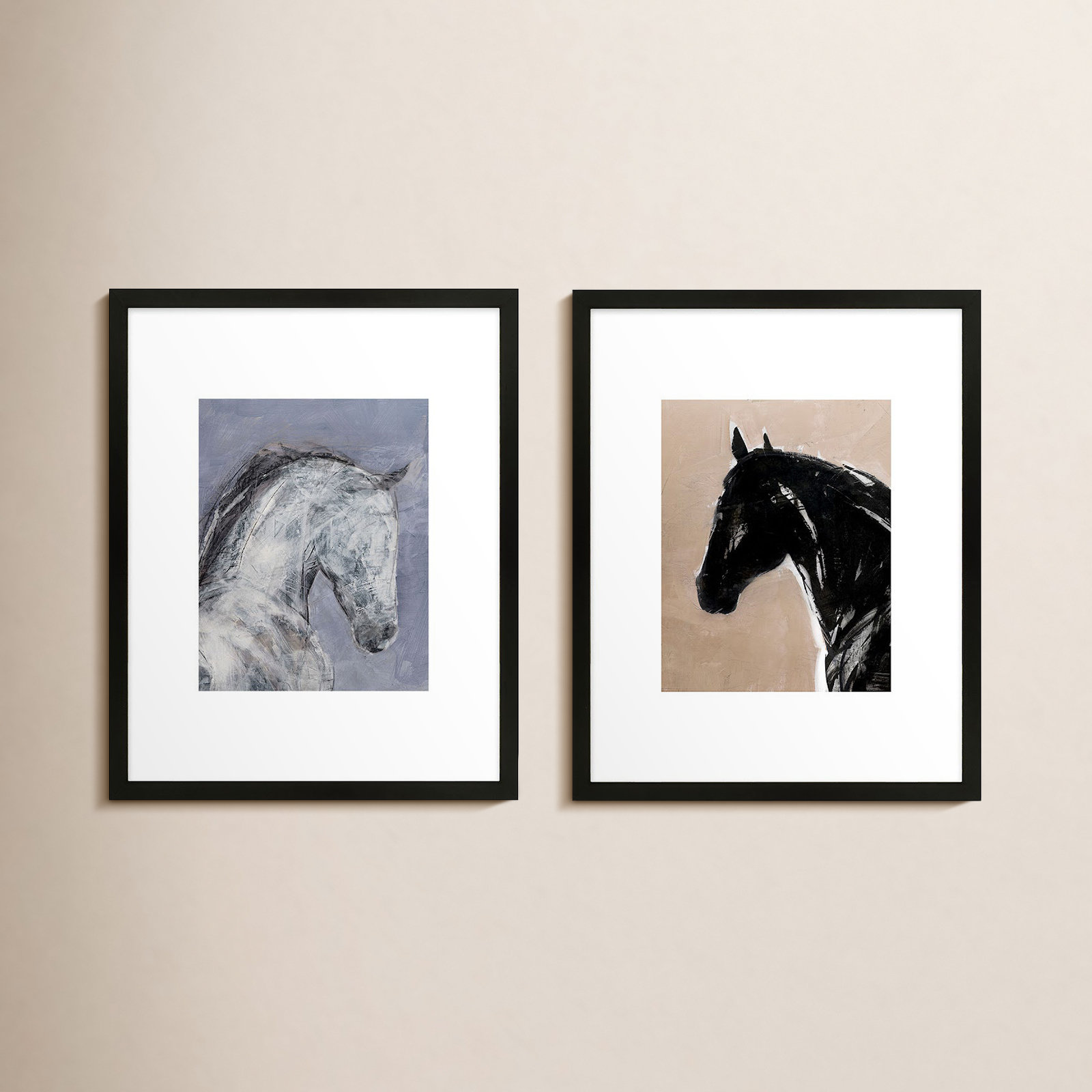 Spirit and Essence 2-Piece Print Set, 20" H x 32" W, Black Framed Paper