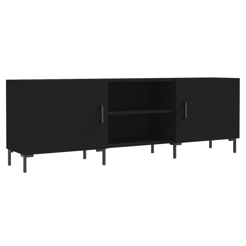 Merrilu TV Cabinet 150x30x50 cm Engineered Wood, Black
