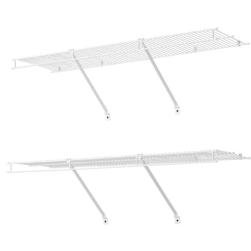 Ensemble de 4 tablettes métalliques, tablettes murales, acier au carbone robuste, revêtement, capacité de charge de 40 lb