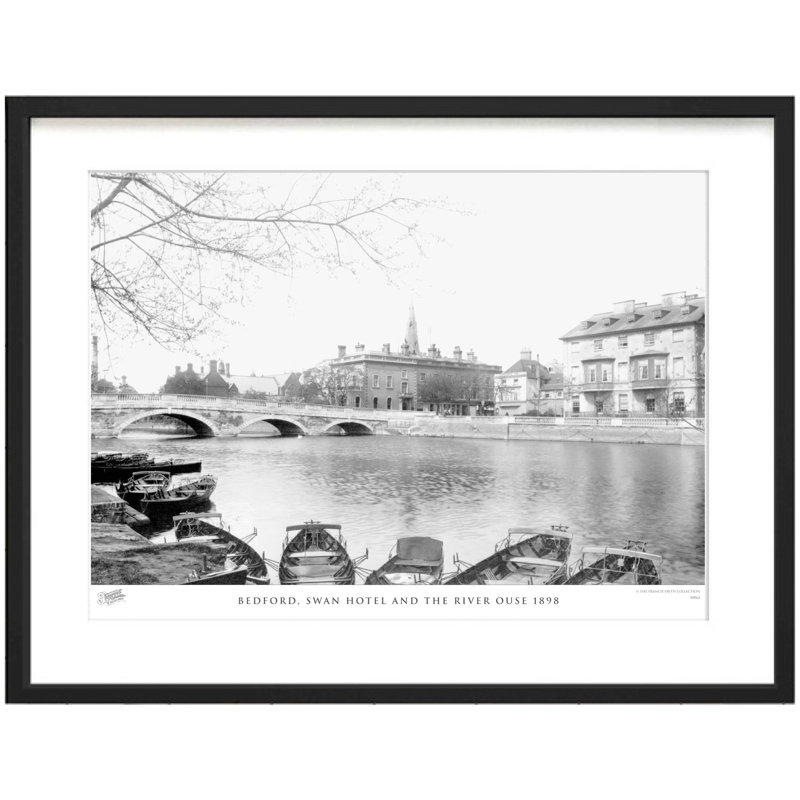Bedford, Swan Hotel And The River Ouse 1898 - Single Picture Frame Print, 60cm H X 80cm W x 2cm D