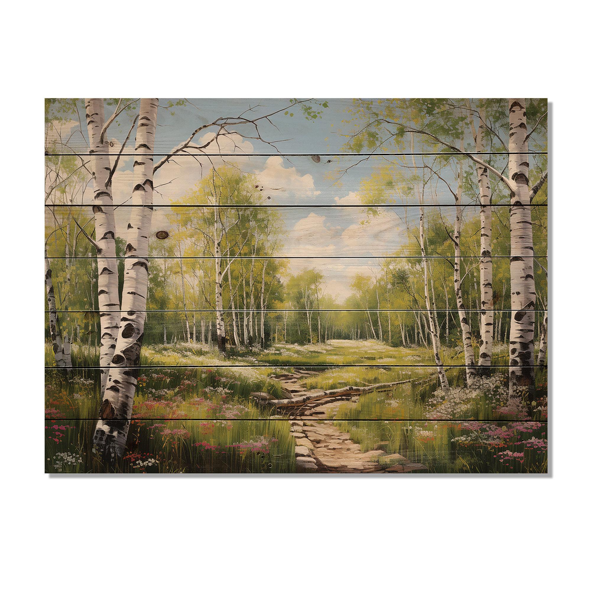 Loon Peak Birch Woods Spring Awakening III sur impression de bois ...