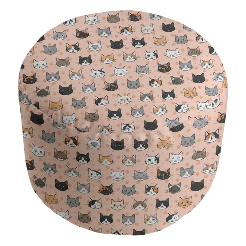 Repose-pieds cubique pour chat kitty Kitterman, Crème / Noir / Gris