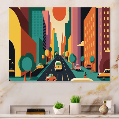 " Futuristic Cityscape With Cars II "