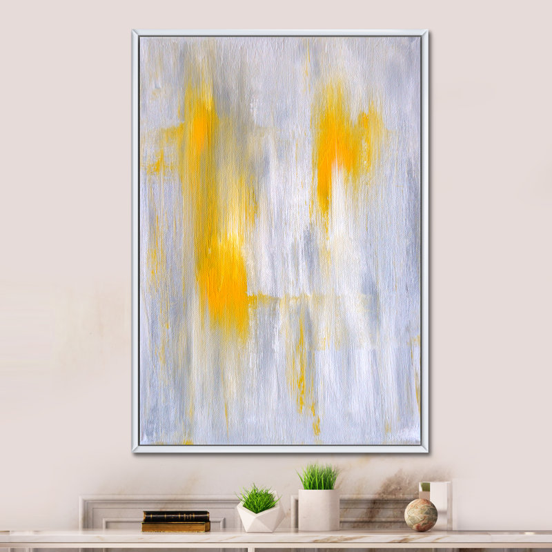 Fusion de l'abstrait - Peinture, H 20 po x l 12 po, Cadre flottant blanc