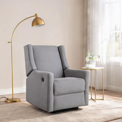 Fauteuil inclinable électrique avec mécanisme à bouton-poussoir et revêtement en tissu gris