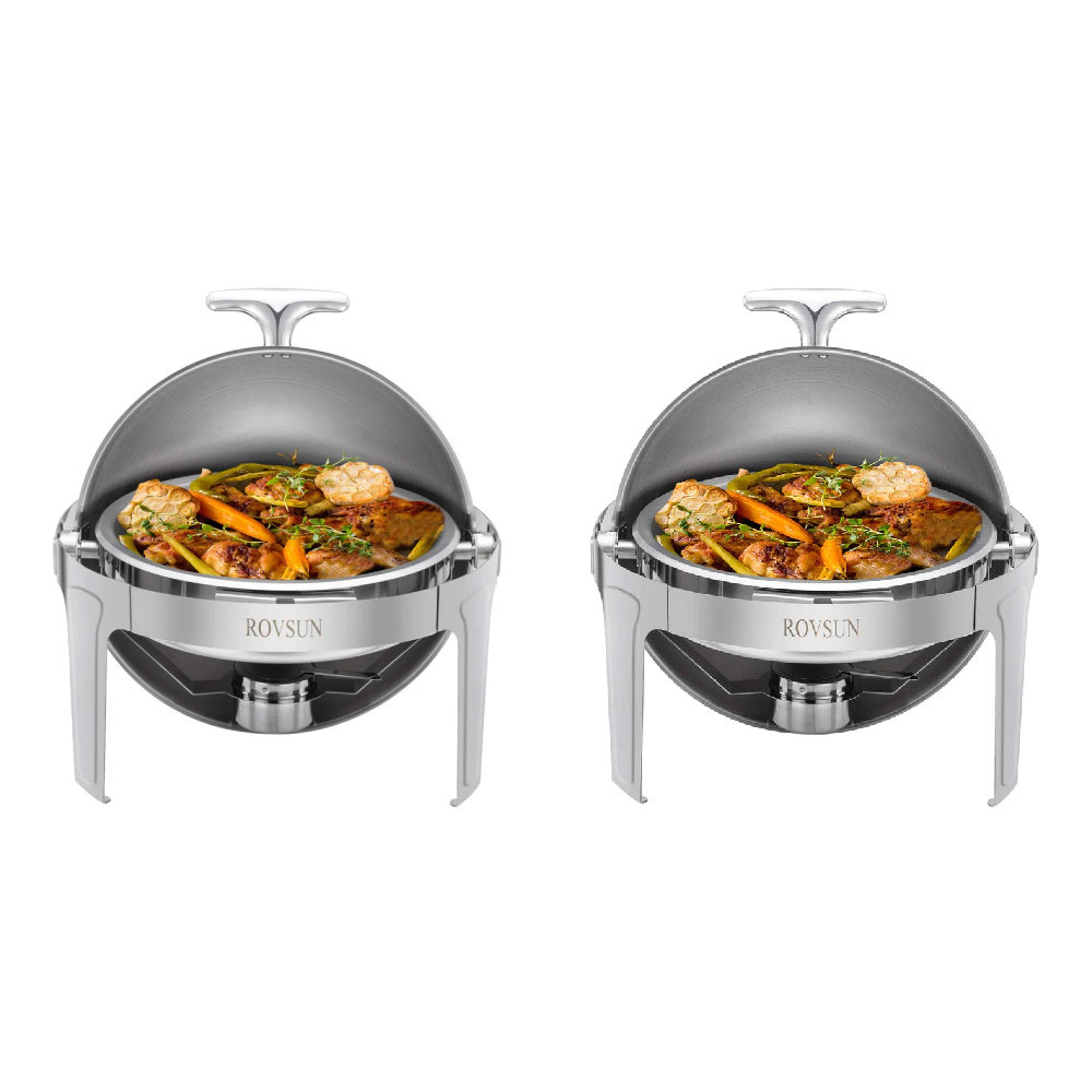 Stainless Steel Round Chafing Dish (Set of 2) Winado