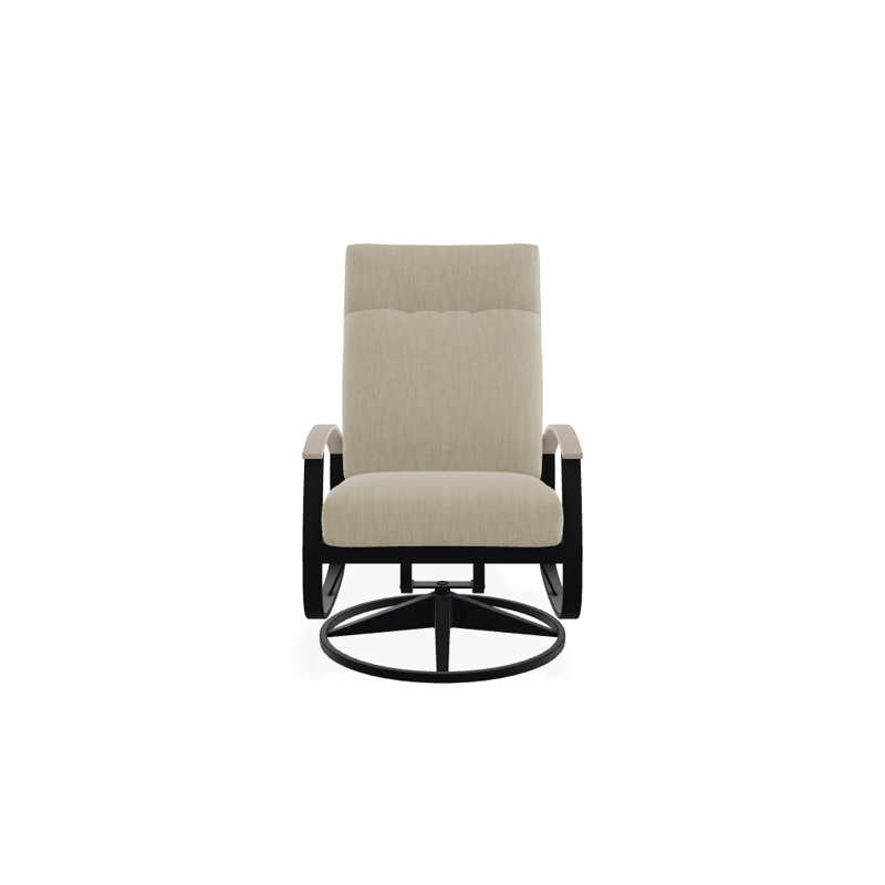 Chaise de patio pivotante avec coussins Askar, Husky, Désert P60, Noir texturé