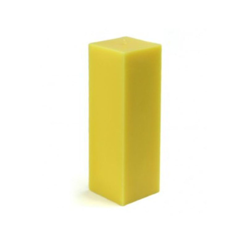 Square Pillar Candle, Yellow, 9" H x 3" W x 3" D, Set of 12