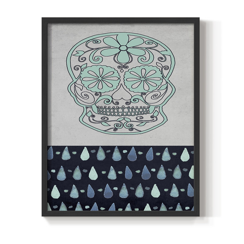 Collection Day of the Dead, reproduction encadrée B - bois massif, Noir, H 14 po x l 11 po