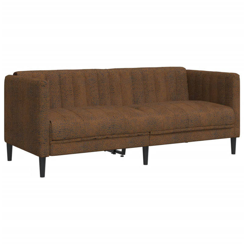 Canapé en tissu 3 places, Brun, H 29,3 po x l 69,3 po x P 30,1 po