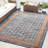 Abani Kyleigh DAL110A Coral Border Navy Floral Rug-1680326764