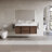 48" Wall-Mounted Bathroom Vanity with Undermount Bathroom Ceramic Sink, Brown Wood Texture with Sintered Stone Table top