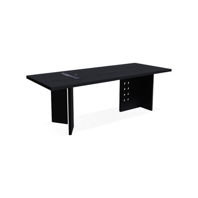 Black Rectangular Solid Wood Desks