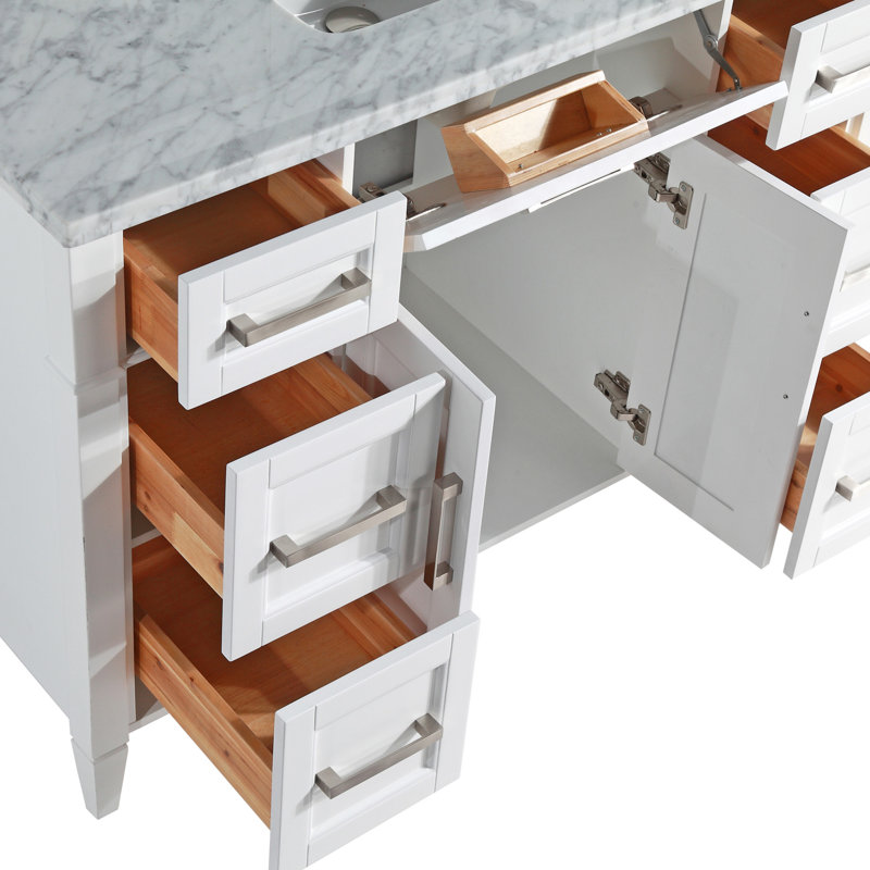 Meuble-lavabo simple avec miroir 48 po Lachine, Blanc