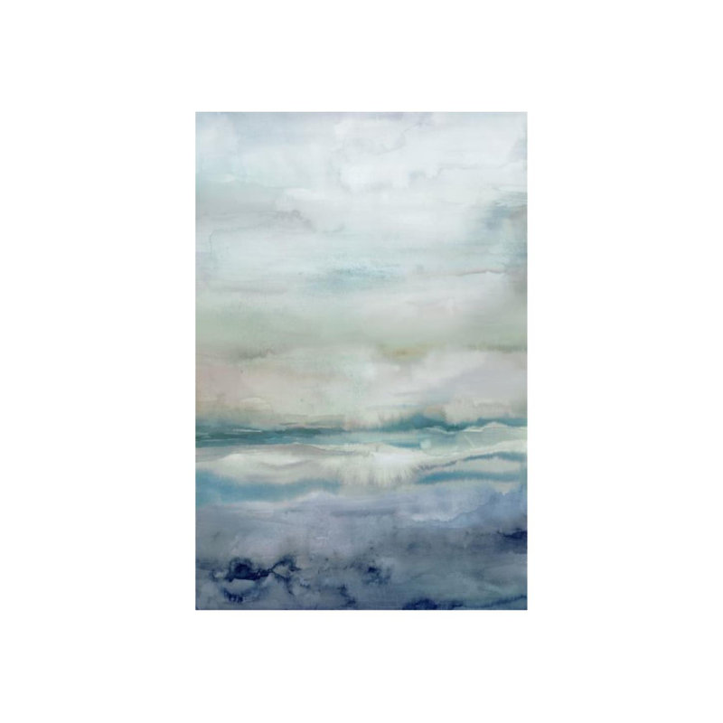«Wavy Horizon» par Elle Youngstrom - impression d'art graphique, Couche en verre (toile giclée avec finition en ve
