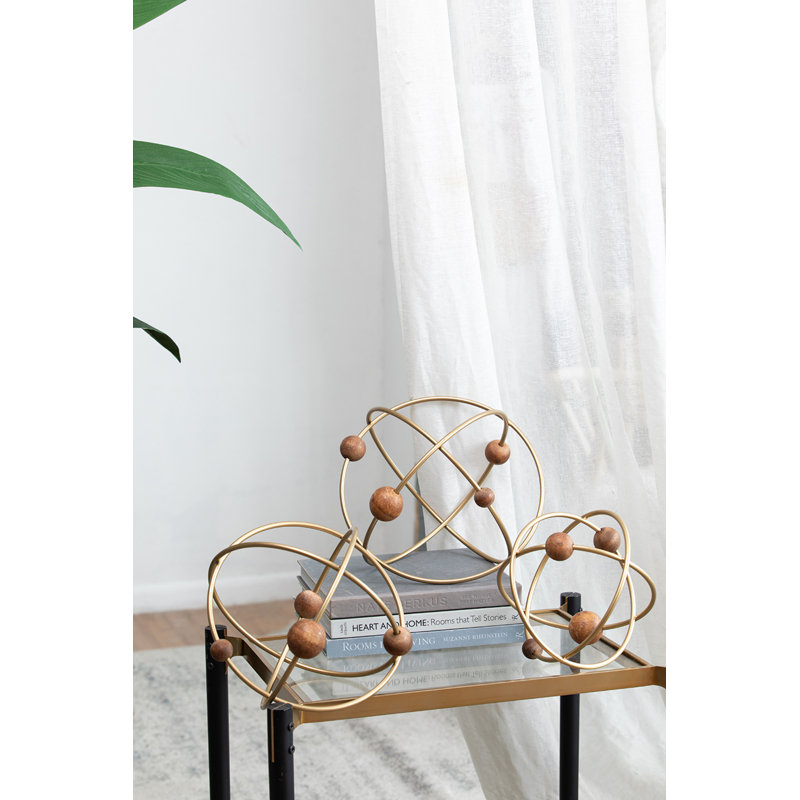 Obitz Deco Balls - Set of 3 - Brown, Gold