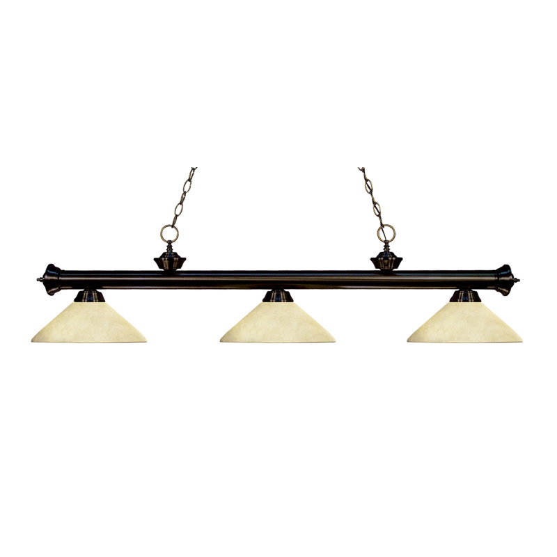 Chevelle 3 - Light Pool Table Lights Pendant, Golden Mottle, Bronze