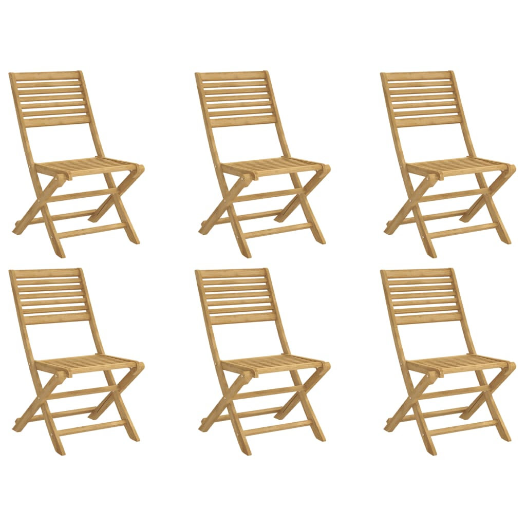 Vidaxl (Without Armrest, 6 Pcs) Folding Garden Chairs Outdoor Chair Dining Chair Solid Wood Acacia - Image 3