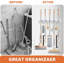 Support mural pour balai, porte-balai en bois avec 5 supports et 4 crochets-1366673489