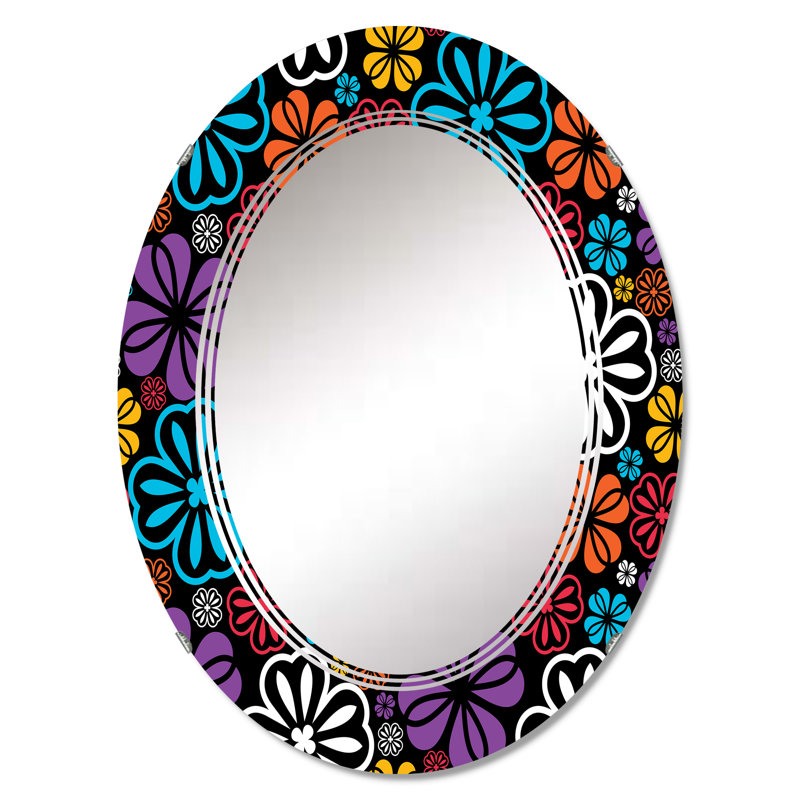 Multicolore floral - Miroir mural floral, 30 po x 20 po