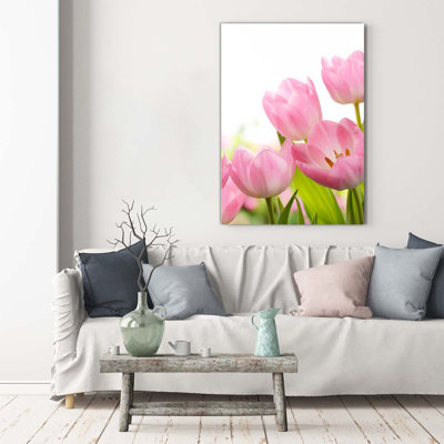 Pink Tulips - Wrapped Canvas Print