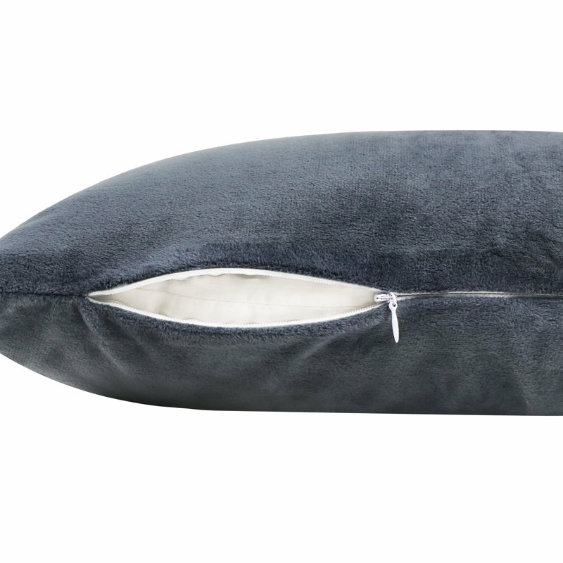 Taies d'oreiller pour tout-petits, taies d'oreiller en velours de couleur unie, 13 x 18 po , Gris anthracite