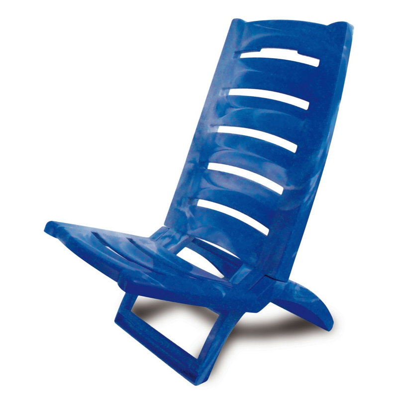 Folding Beach Chair, Marble Blue
