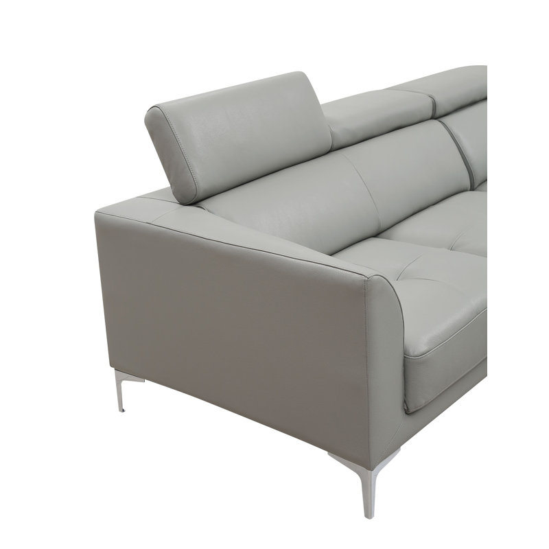 Purtee Upholstered L-Shaped Sectional, Right Hand Facing, Gray