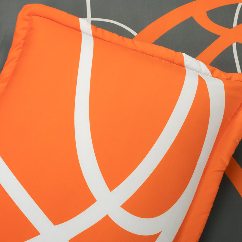 Édredon de basketball réversible surdimensionné gris anthracite, Gris anthracite, Double