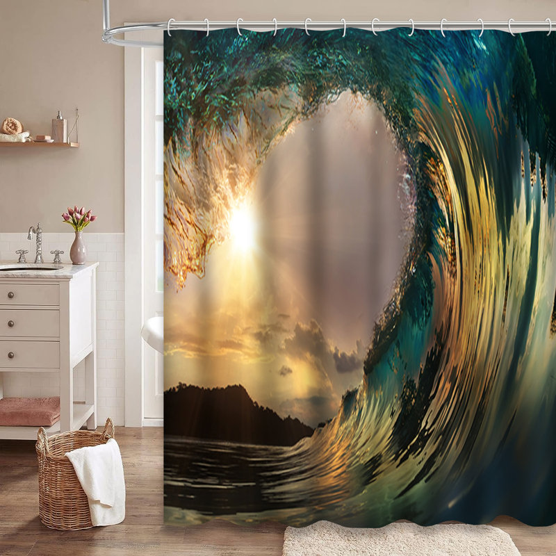 Magnifique rideau de douche avec 12 crochets, L 72 po x l 78 po