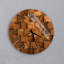 Horloge murale en bois rustique - illusion de cube 3D géométrique - motif carré brun pour le salon-471314575-471314568