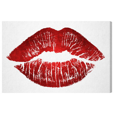 Solid Kiss " Solid Kiss Lady Red, Glam Lipstick Kiss Modern Red " by Oliver Gal
