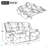 2 Seater Home Theater Recliner Manual Recliner Chair With A LED Light Strip Two Cup Holders And A Storage Box For Living Room,Bedroom-836199395