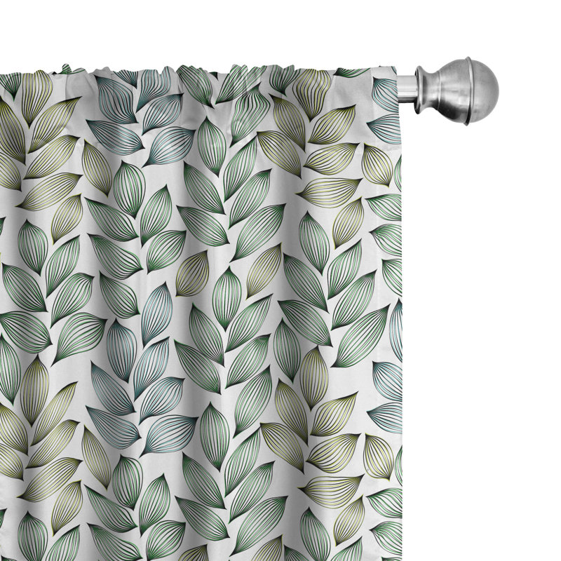 Floral Semi-Sheer Rod Pocket Curtain Panels, 28" x 95"
