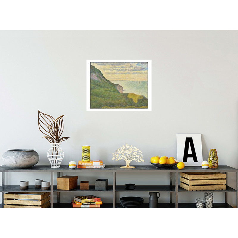 «Seascape at Port-en-Bessin Normandy» par Georges Seurat - Estampe numérique, H 22 po x l 28 po