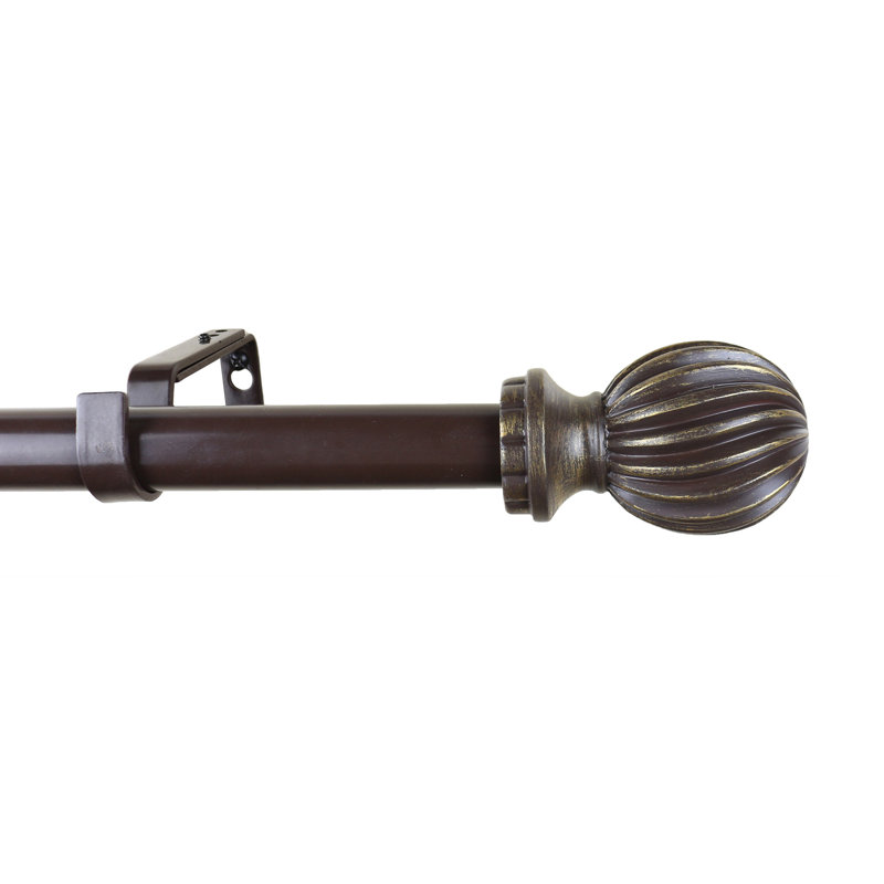 Tringle à rideaux simple réglable Claymore, l 84 po x p 6,75 po, Bronze/doré