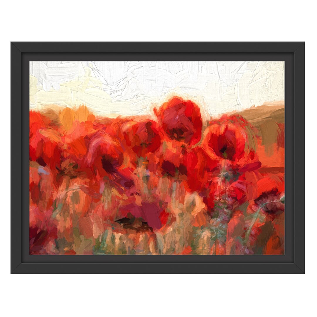 Gerahmtes Wandbild Feuriger Mohn Kunst