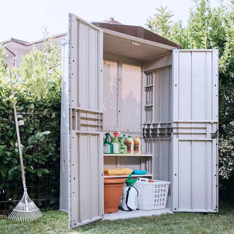 76' Toomax Lockable Outdoor Garden Plastic Vertical Storage Shed Cabinet