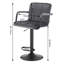 Haymark Swivel Upholstered Adjustable Height Counter Stool with Metal Frame